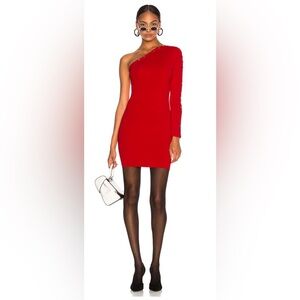 ALEXANDER WANG Snap Trimmed Asymmetrical Bodycon Long Sleeve Mini Dress M 8 $795
